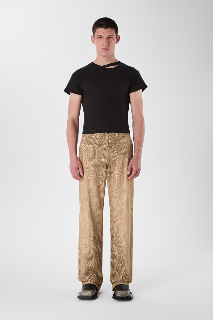 CUT-OUT RIBBED SLIM FIT T-SHIRT FADED BLACK