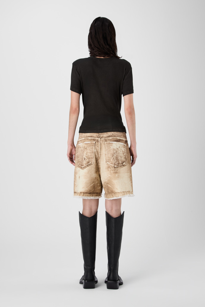 CUT-OUT RIBBED SLIM FIT T-SHIRT FADED BLACK