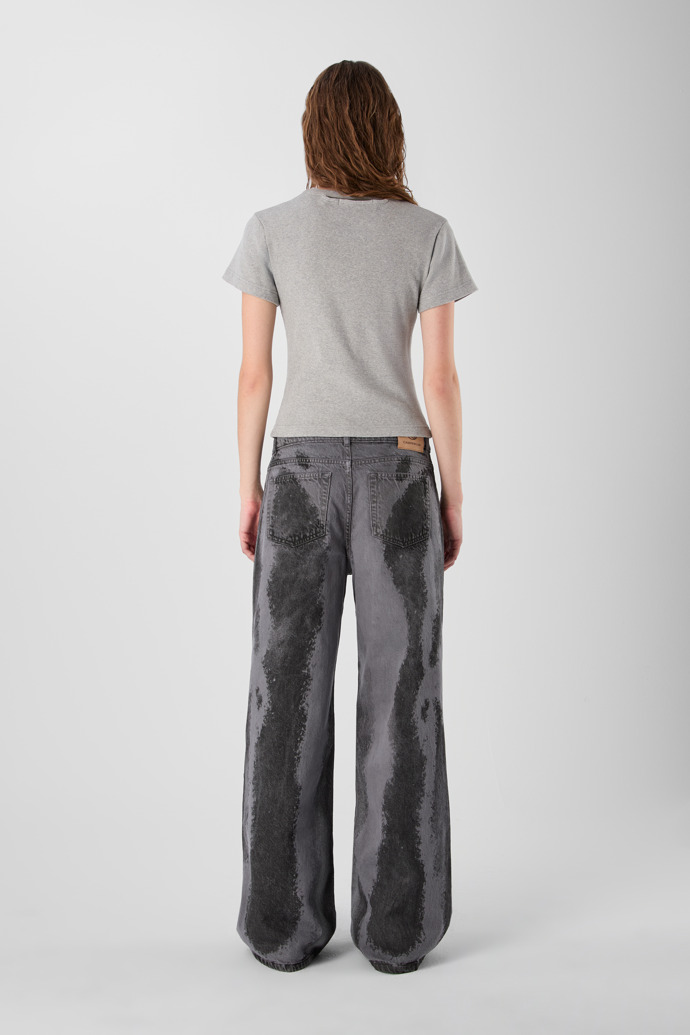 CUT-OUT RIBBED SLIM FIT T-SHIRT gris jaspiat