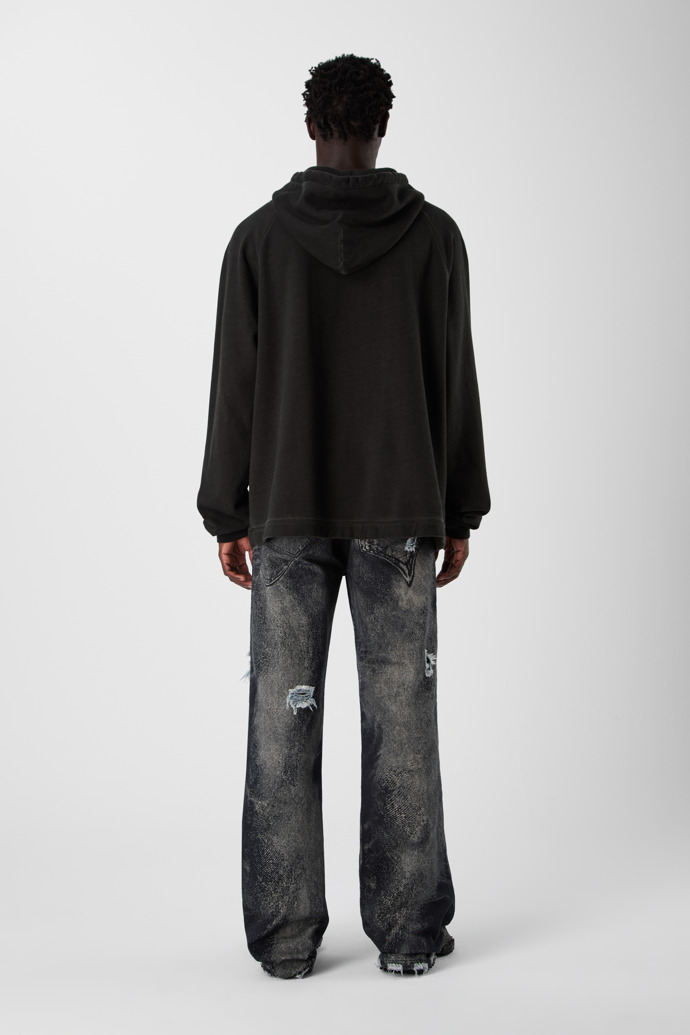 LOGO BOXY HOODIE VERBLASSTES SCHWARZ