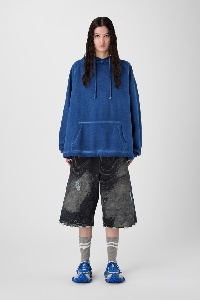 LOGO BOXY HOODIE ÍNDIGO DESLAVADO