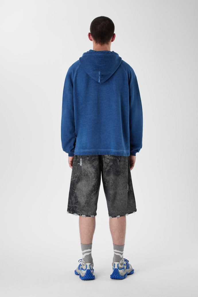 LOGO BOXY HOODIE FADED INDIGO