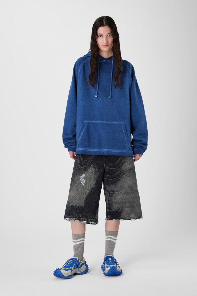 LOGO BOXY HOODIE ÍNDIGO DESLAVADO