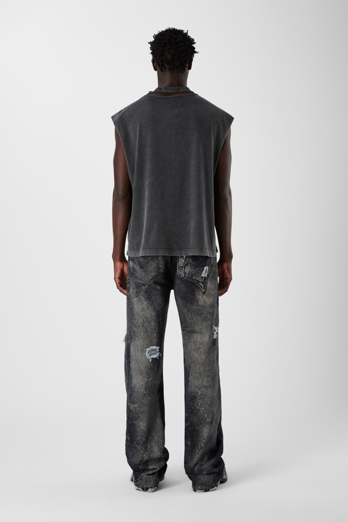 ARTWORK SLEEVELESS TANK TOP negre-índigo