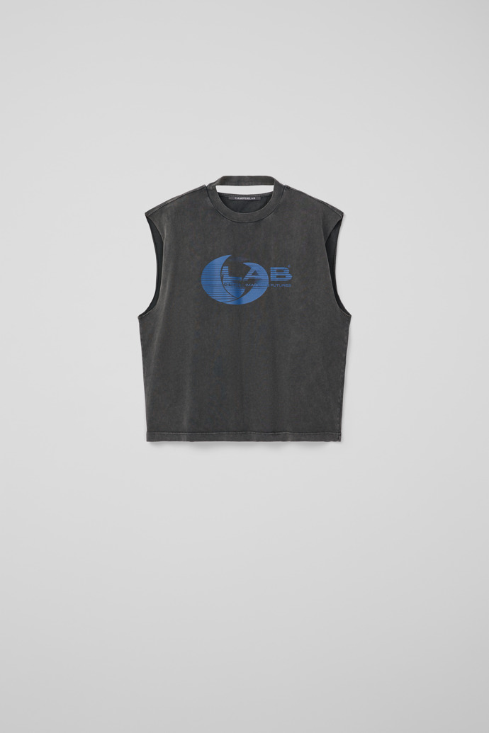 ARTWORK SLEEVELESS TANK TOP negre-índigo