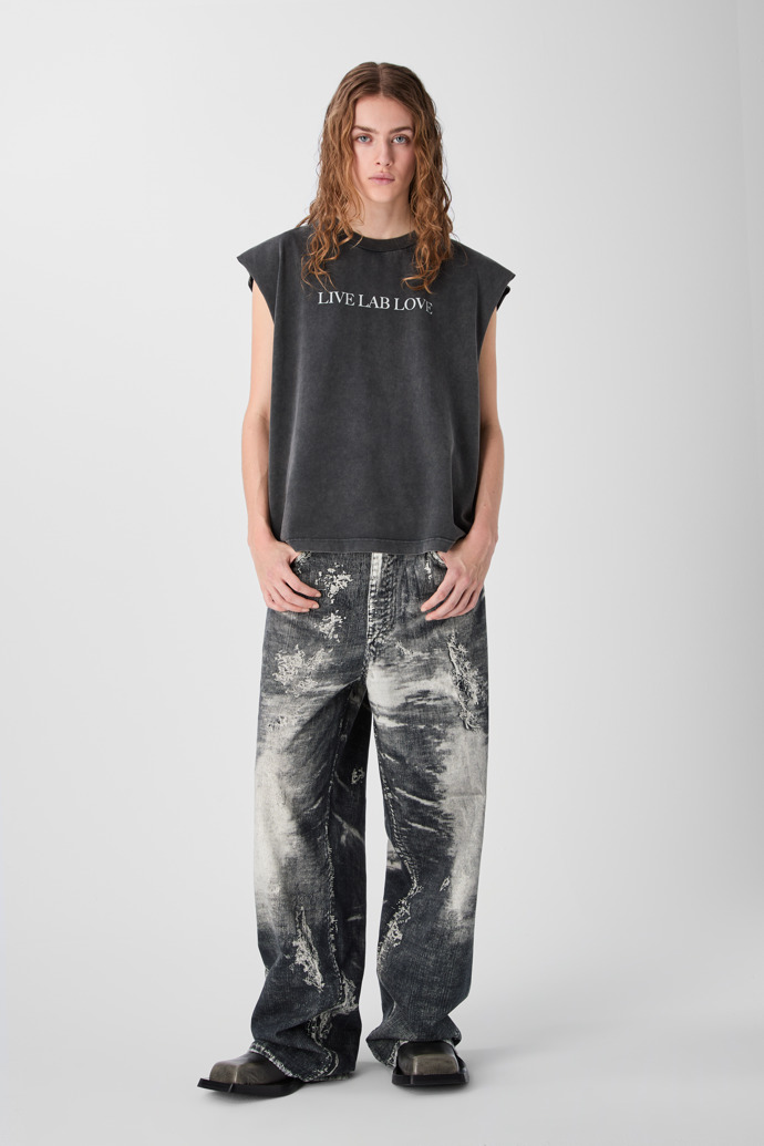 ARTWORK SLEEVELESS TANK TOP Negre, gris