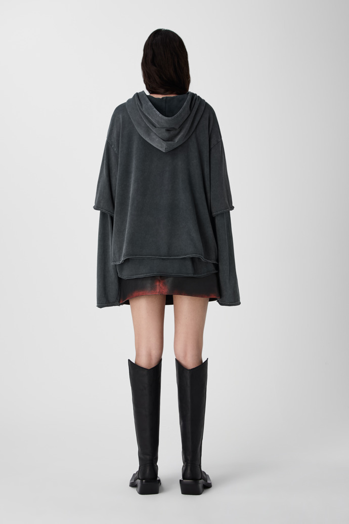 LAYERED JERSEY HOODIE negre esvaït