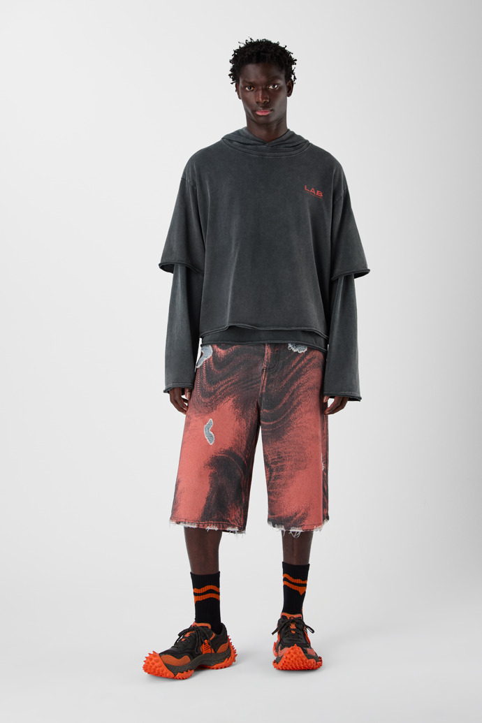 LAYERED JERSEY HOODIE negre esvaït