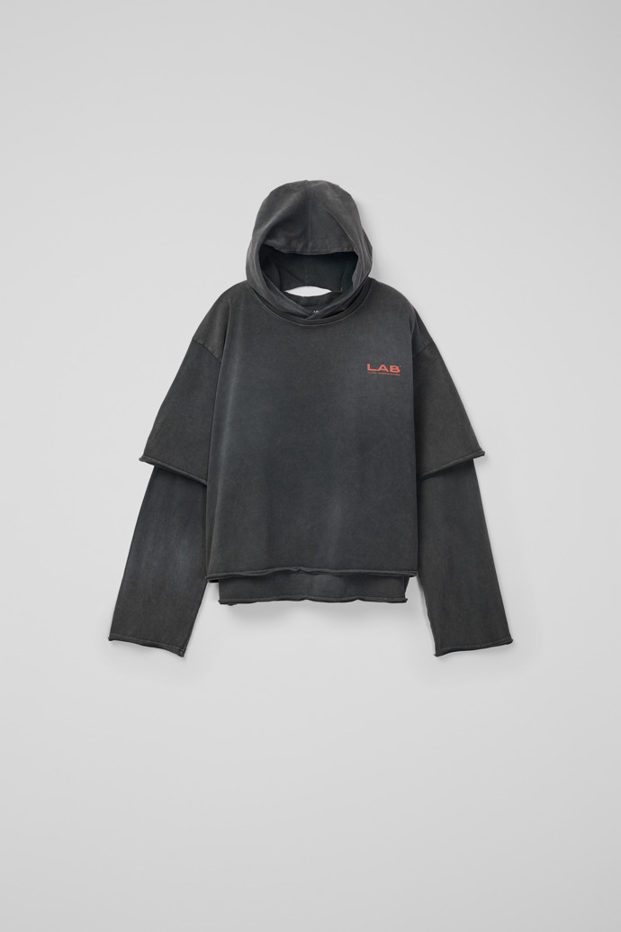 LAYERED JERSEY HOODIE negre esvaït