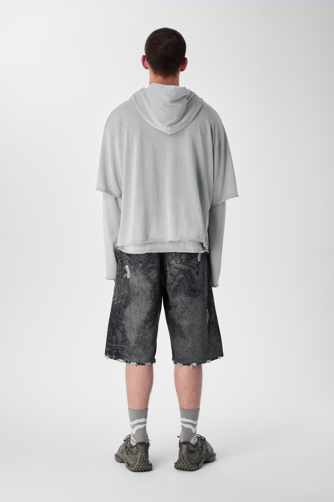 LAYERED JERSEY HOODIE Gris clar