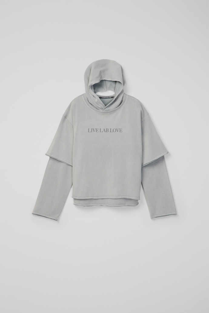 LAYERED JERSEY HOODIE Gris clar