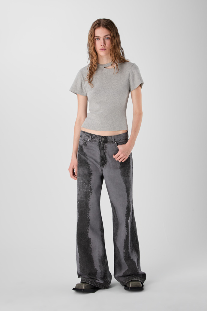 PAINT LASER BOOT CUT JEANS NEGRO