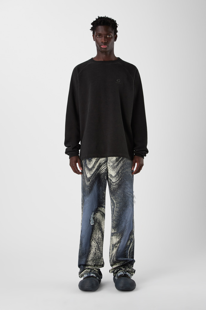 LOGO BOXY CREWNECK FADED BLACK