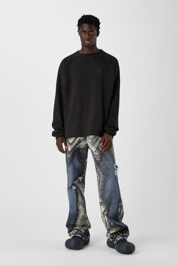 LOGO BOXY CREWNECK FADED BLACK