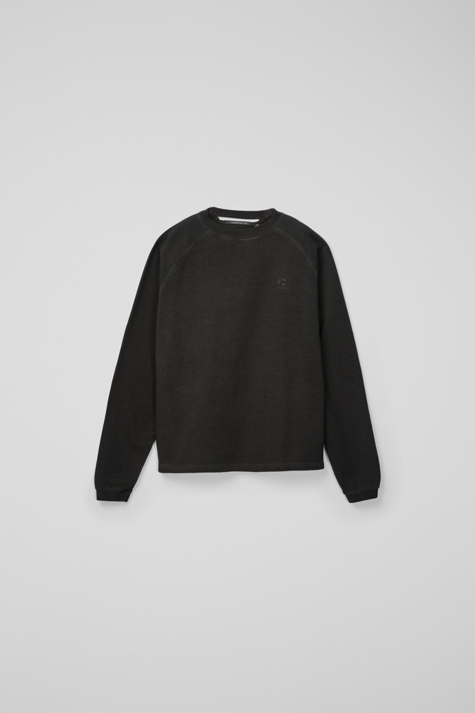 Side view of LOGO BOXY CREWNECK FADED BLACK