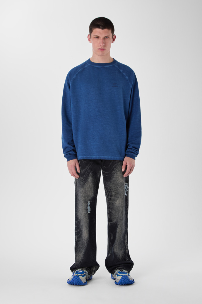 LOGO BOXY CREWNECK Verwaschenes Indigo