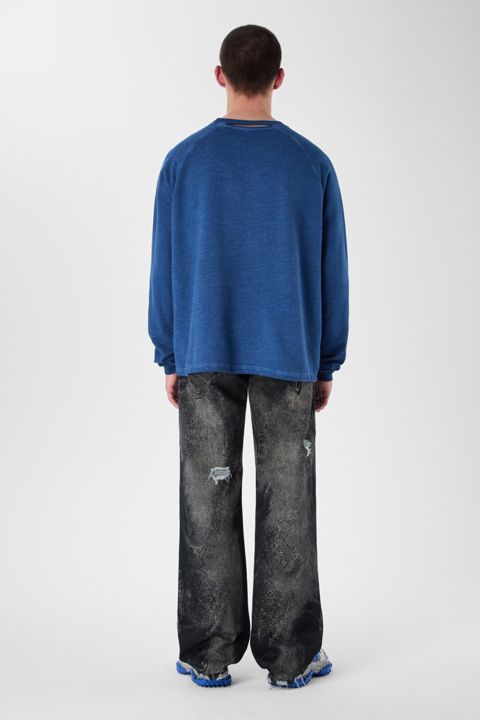 LOGO BOXY CREWNECK Verwaschenes Indigo