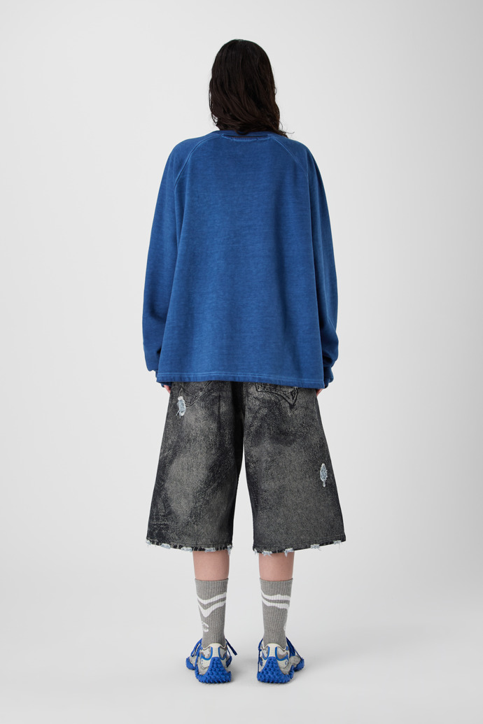 LOGO BOXY CREWNECK FADED INDIGO