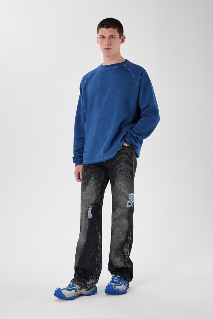 LOGO BOXY CREWNECK Verwaschenes Indigo