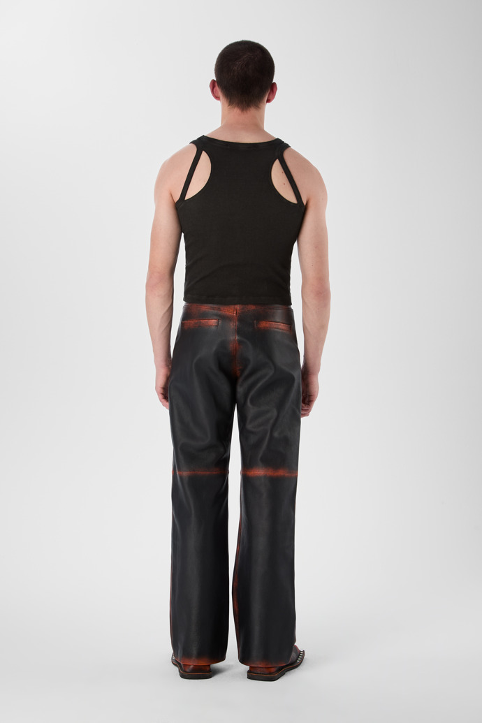 CUT-OUT RIBBED TANK TOP Verblasstes Schwarz