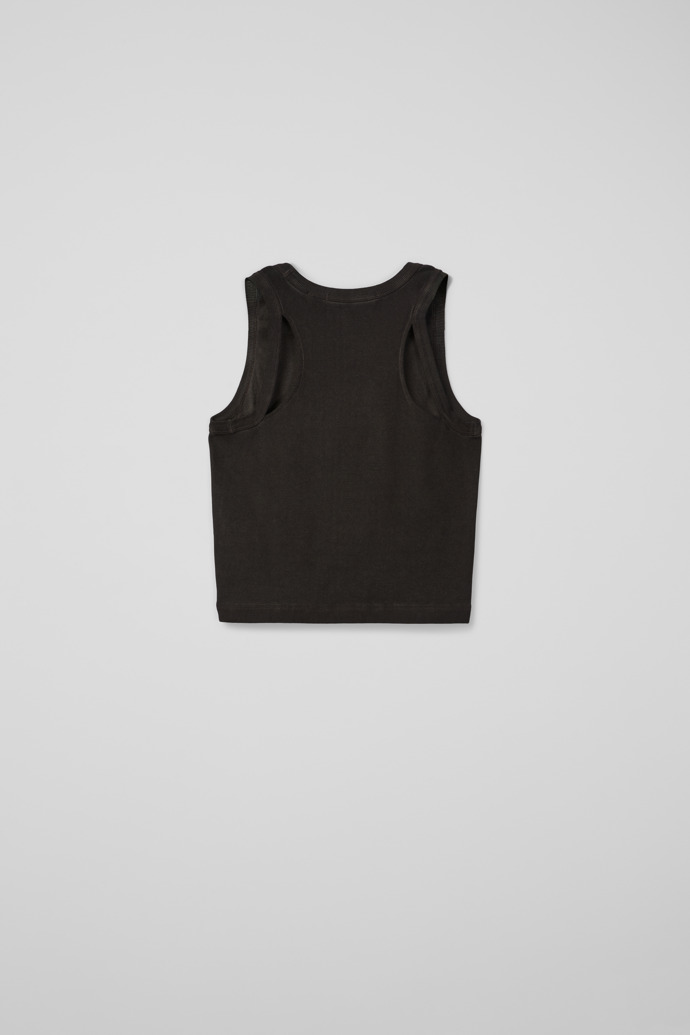 CUT-OUT RIBBED TANK TOP Verblasstes Schwarz