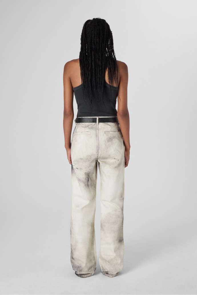 WASHED PRINT DENIM JEANS