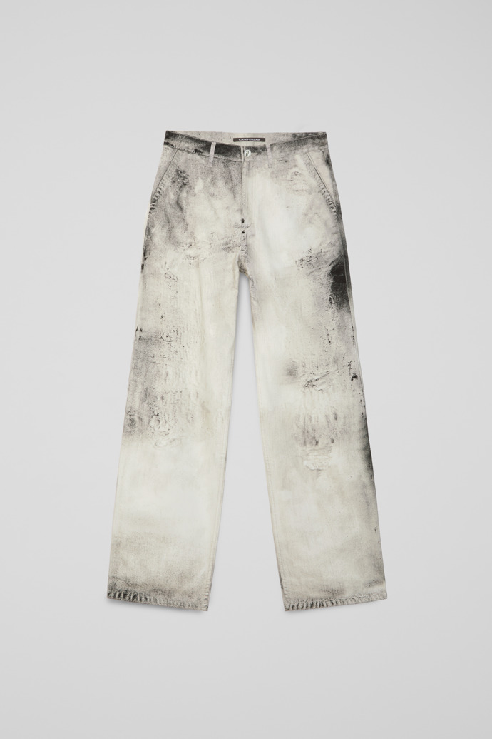 WASHED PRINT DENIM JEANS