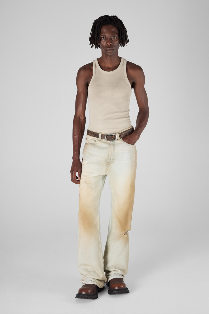 RIBBED TANK TOP BLANC TRENCAT