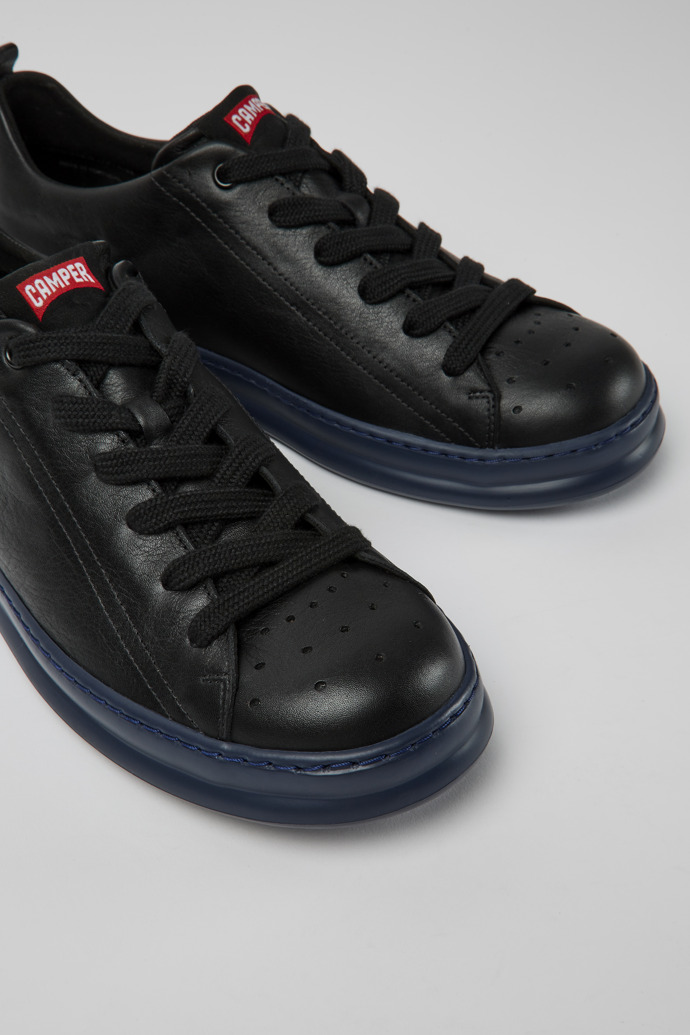 Close-up view of Runner Black Sneakers for Men