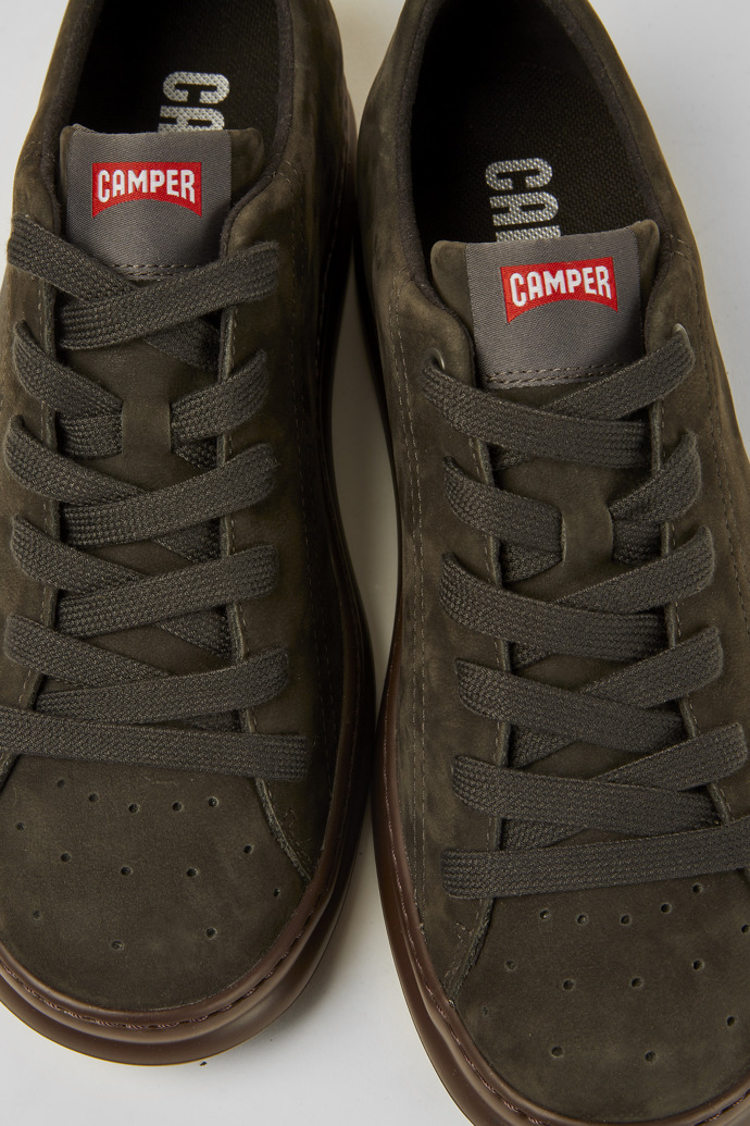 Close-up view of Runner Dark grey nubuck sneakers