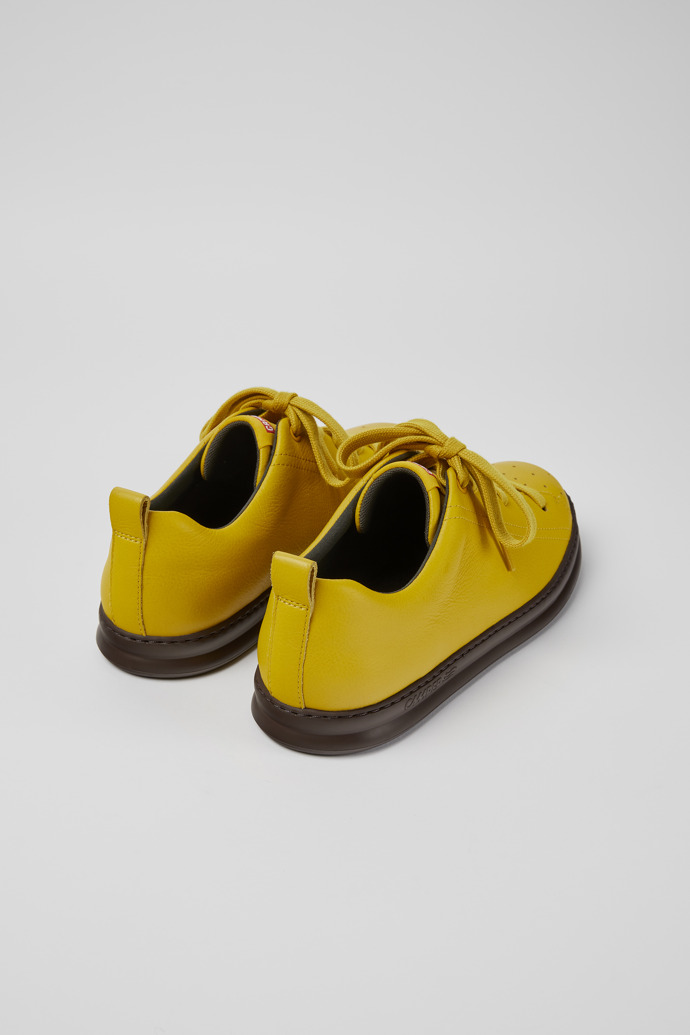 Back view of Runner Yellow leather sneakers