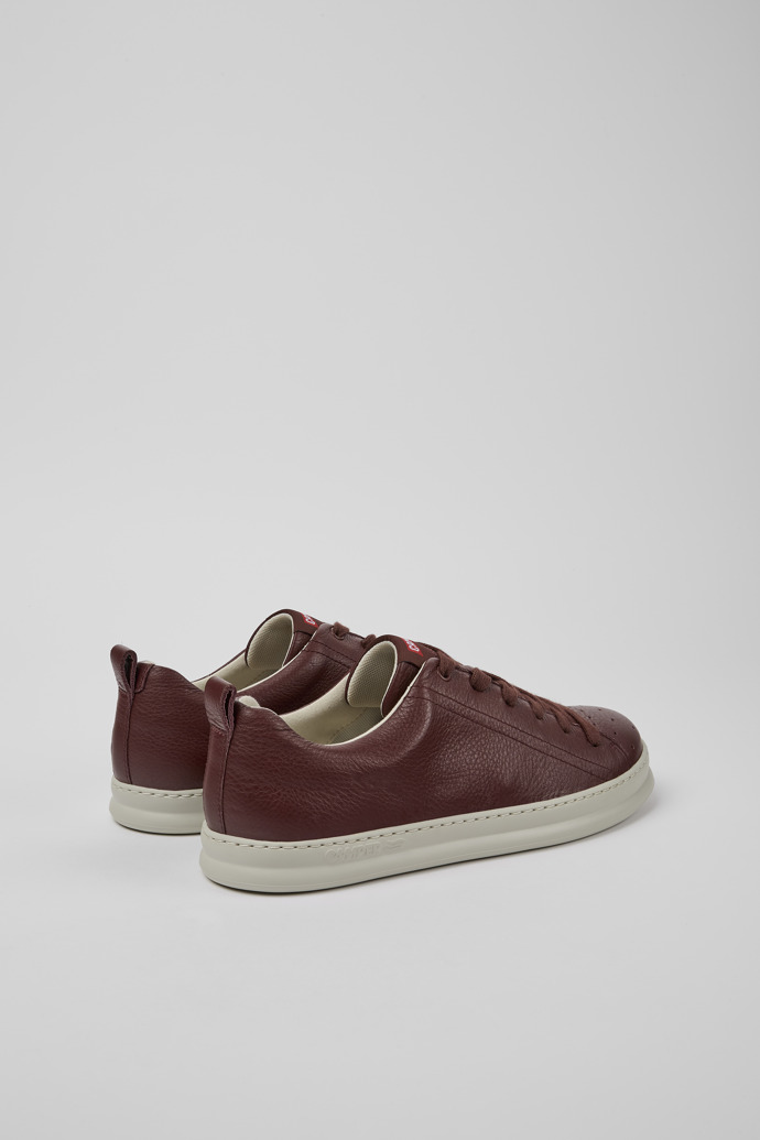 Back view of Runner Burgundy leather sneakers