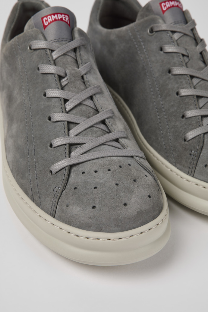 Close-up view of Runner Gray Nubuck Sneaker for Men