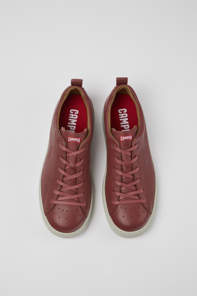 Runner Κόκκινο δερμάτινο καθημερινό παπούτσι για άντρες