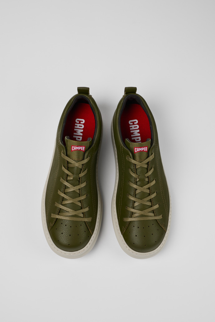 Runner Πράσινο δερμάτινο καθημερινό παπούτσι για άντρες