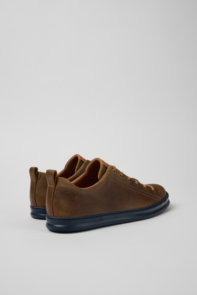 Back view of Runner Brown nubuck sneakers for men