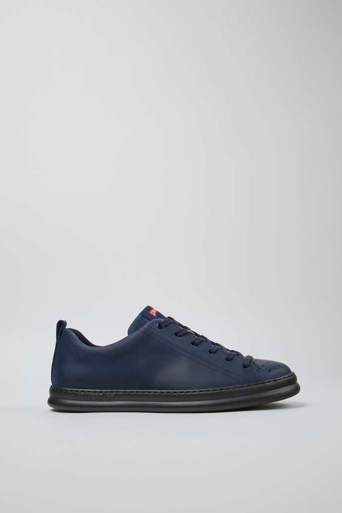 Side view of Runner Blue nubuck sneakers for men