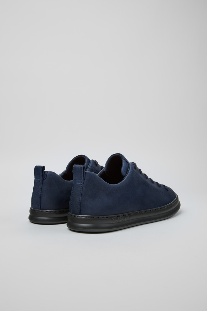 Back view of Runner Blue nubuck sneakers for men