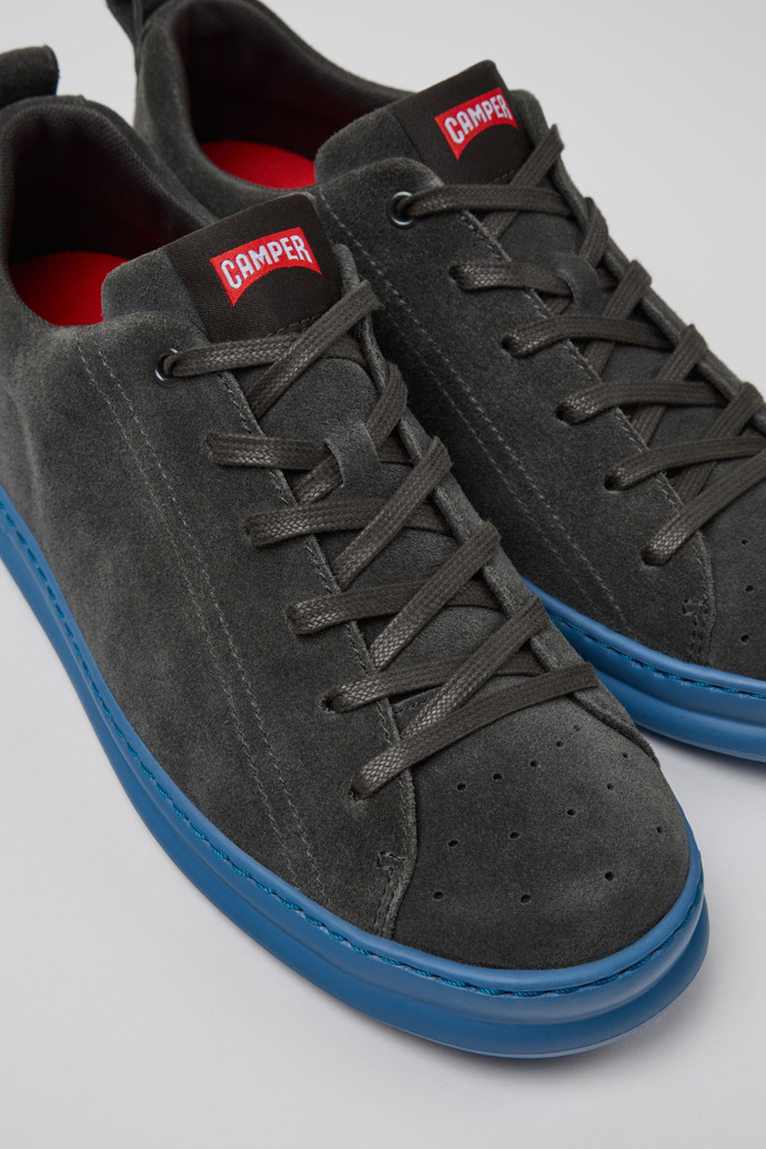 Close-up view of Runner Gray Nubuck Sneakers for Men.