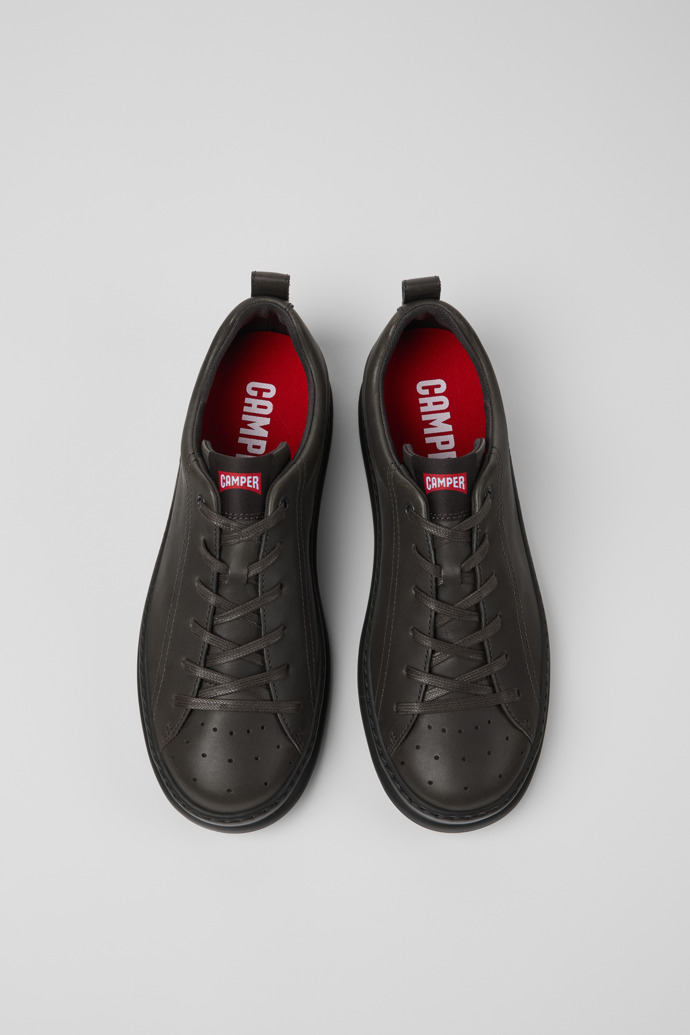 Overhead view of Runner Gray leather sneakers for men