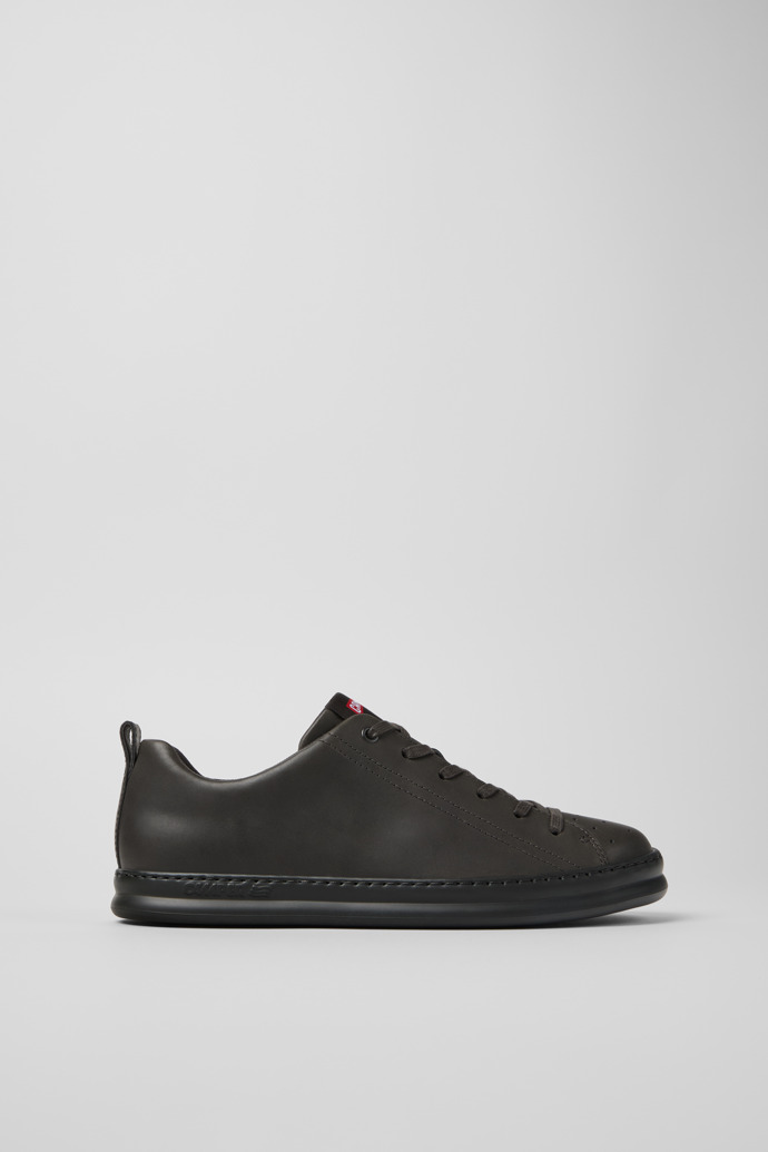 Side view of Runner Gray leather sneakers for men