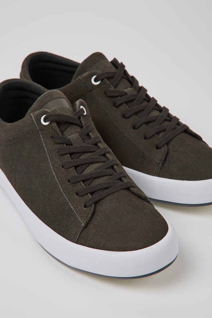 Close-up view of Andratx Gray nubuck sneakers for men