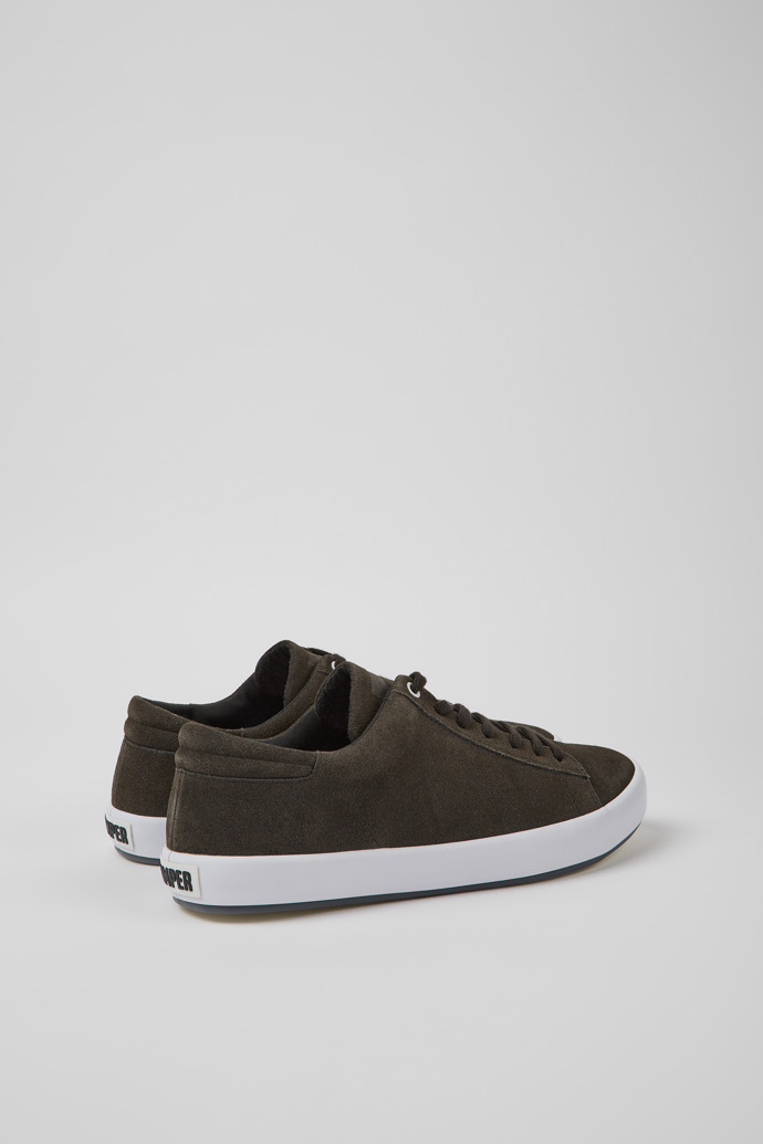Back view of Andratx Gray nubuck sneakers for men