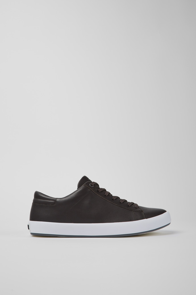 Image of Side view of Andratx Brown leather sneakers for men