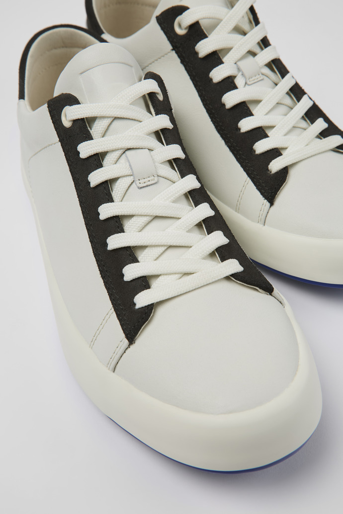 Close-up view of Andratx White Leather/Nubuck Sneaker for Men