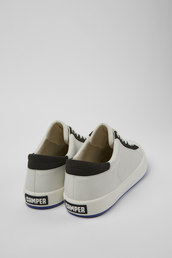 Back view of Andratx White Leather/Nubuck Sneaker for Men