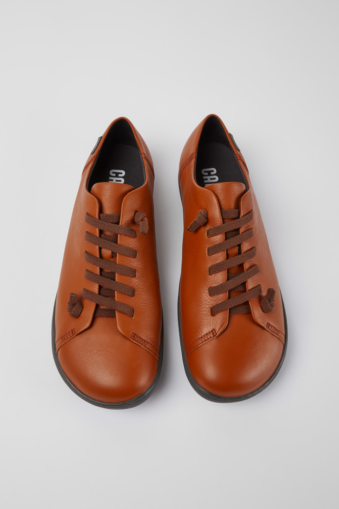 Overhead view of Peu Brwon leather shoes for men