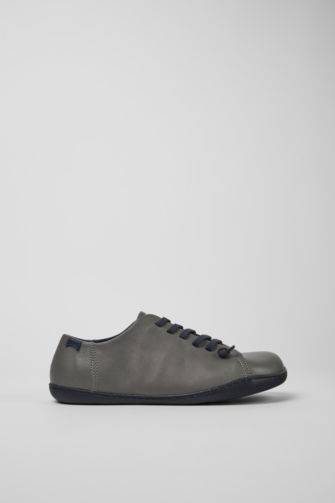 Side view of Peu Gray leather shoes for men