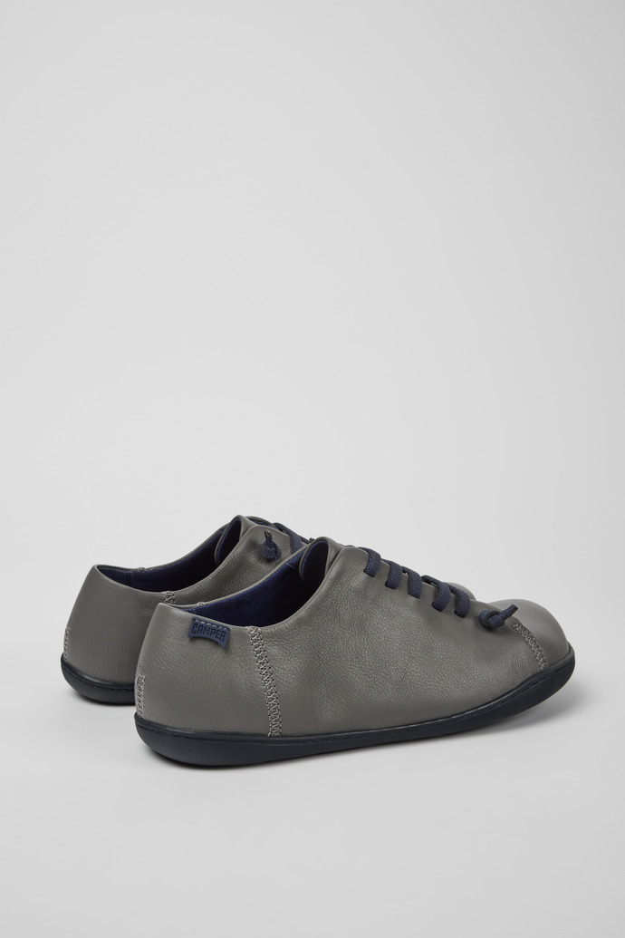 Back view of Peu Gray leather shoes for men