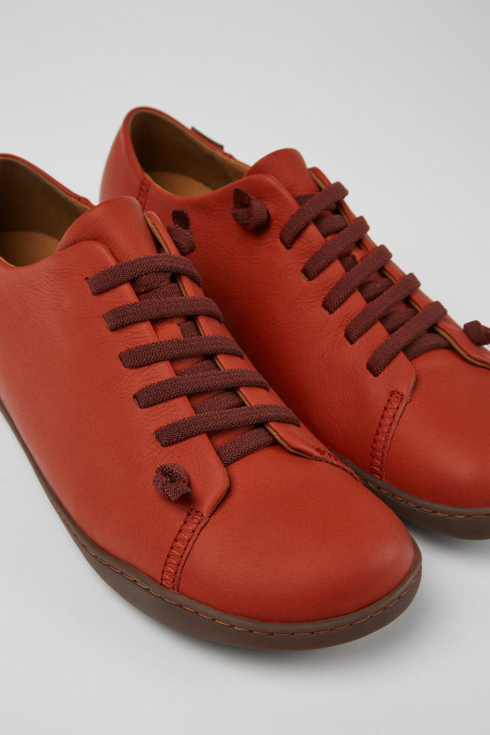 Close-up view of Peu Red leather shoes for men